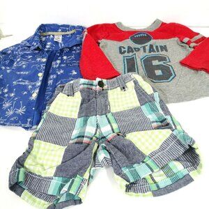 Cat and Jack Football T-Shirt Carters Gator Shirt Crazy 8 Plaid Shorts 18 Month